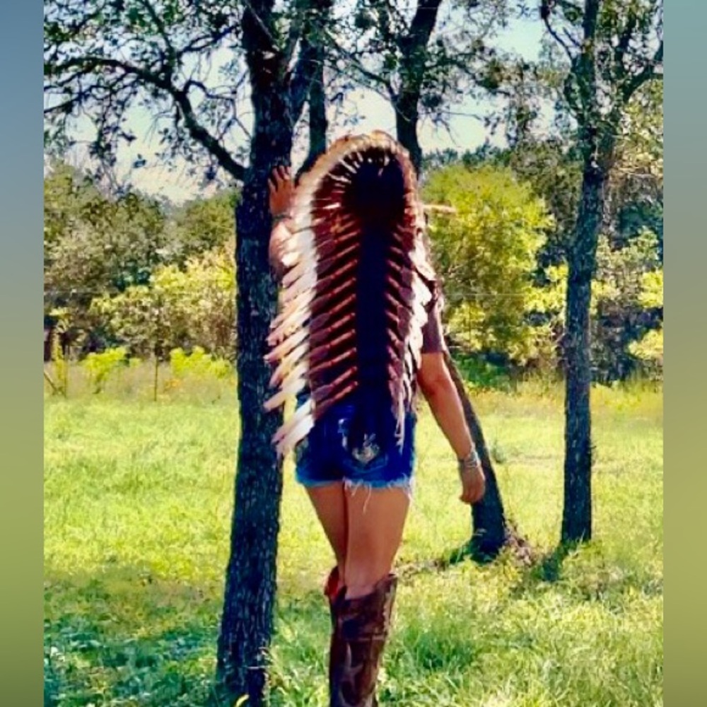 Handmade feather,Headdress Ethnic American Indian